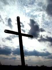 Image showing Cross Sky And Field