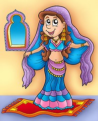 Image showing Belly dancer on carpet