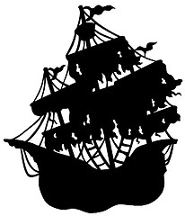 Image showing Mysterious ship silhouette