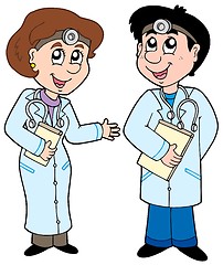 Image showing Two cartoon doctors