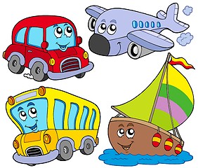 Image showing Various cartoon vehicles