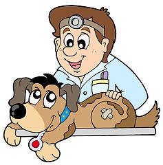 Image showing Dog at veterinarian