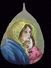 Image showing jesus christ in a leaf painting