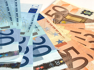 Image showing Euro bankonotes background