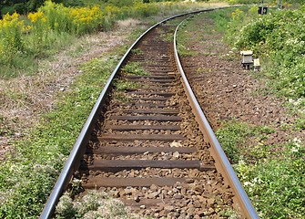 Image showing Railway railroad tracks