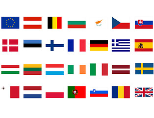 Image showing European flags