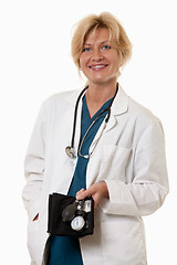 Image showing Friendly attractive healthcare worker doctor nurse