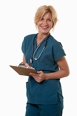 Image showing Friendly attractive healthcare worker doctor nurse