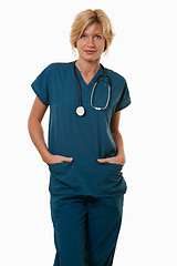 Image showing Friendly attractive healthcare worker doctor nurse