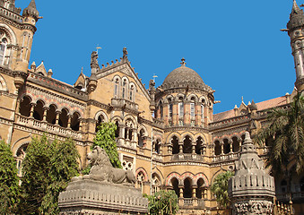 Image showing a side view of vt railway station ,mumbai