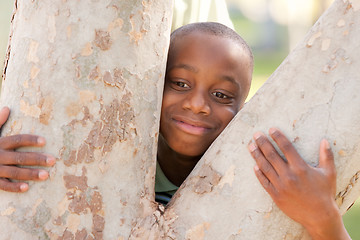 Image showing Young African American Boy in the Park