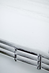 Image showing Fence and snow