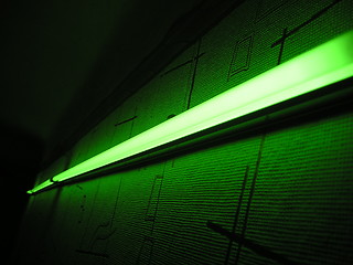 Image showing green neon lamp