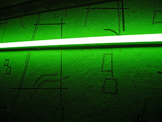 Image showing green neon lamp