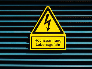 Image showing Danger of death Electric shock