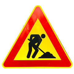Image showing Road work sign
