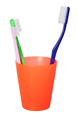 Image showing Papa toothbrush and little toothbrush