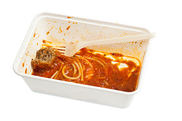 Image showing Leftover meatball spaghetti