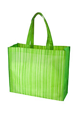 Image showing Empty green reusable grocery bag