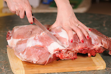 Image showing Meat cutting