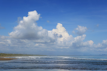 Image showing Tropical seascape w clouds n sky