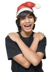 Image showing Teenager Santa portrait