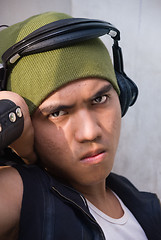 Image showing Portrait of tough urban rapper