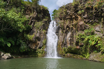 Image showing Secluded tropical waterfall