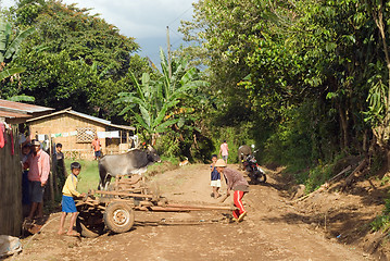 Image showing Day's end in Asian village