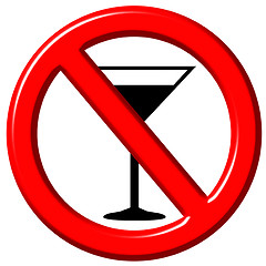 Image showing No Alcohol 3D Sign