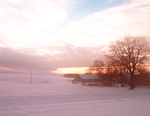 Image showing Sunset In Farmland