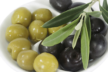 Image showing Olives with leaves