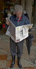 Image showing Man reading newspaper