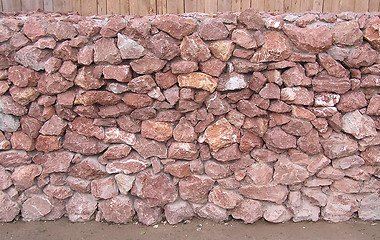 Image showing Red granite wall