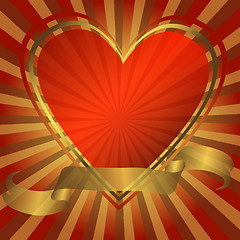 Image showing Abstract background with heart and ribbon