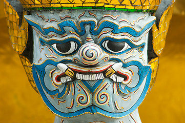 Image showing Head of mythical figure at Wat Phra Kaeo in Bangkok