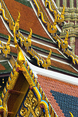 Image showing Roof details at Wat Phra Kaeo in Bangkok