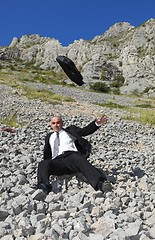 Image showing Businessman in a difficult situation