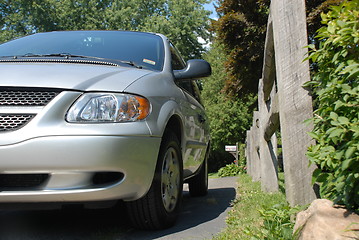Image showing Grey minivan