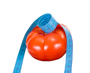 Image showing tomato and tape measure