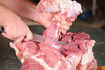 Image showing Meat cutting