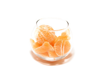 Image showing Tangerine segments in a glass bowl