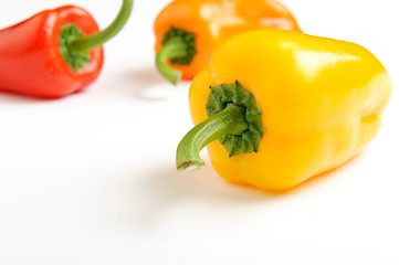 Image showing Assorted Bell Peppers on white