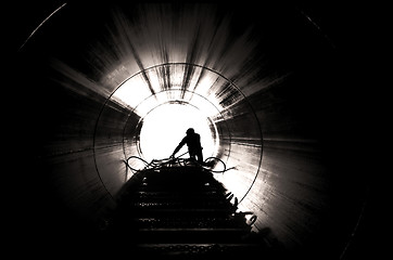 Image showing Industrial worker silhouette