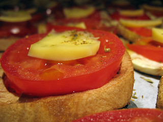 Image showing Cheese and Tomato Cakes in a Italian Cuisine