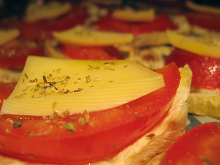 Image showing Cheese and Tomato Cakes in a Italian Cuisine