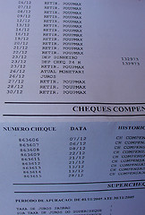 Image showing Bank statement