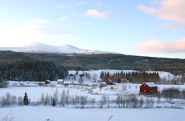 Image showing Norwegian village in winter