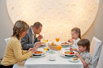 Image showing Dinner in restaurant