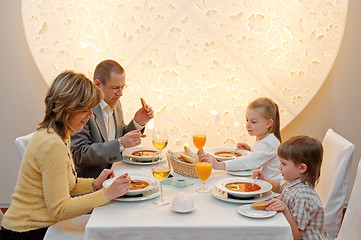 Image showing Dinner in restaurant